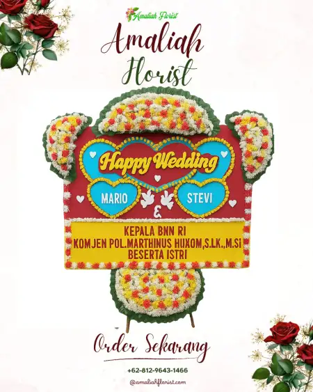 Papan Bunga Pernikahan Gamel